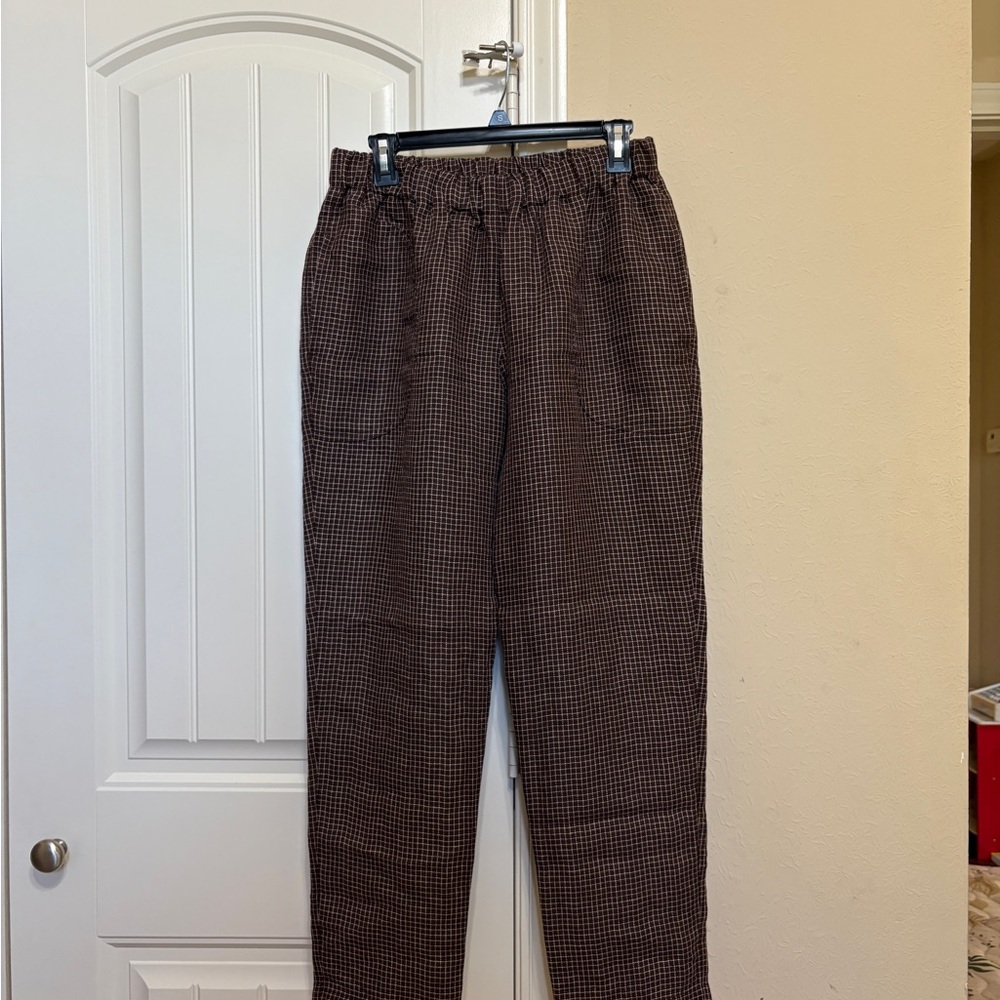 NPL chocolate checks Genova pants